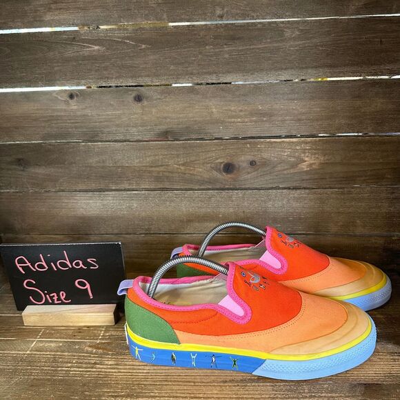 adidas Other - Mens Adidas Originals Nizza Pride Love Unites Orange Sneakers Shoes Size 9 D GUC